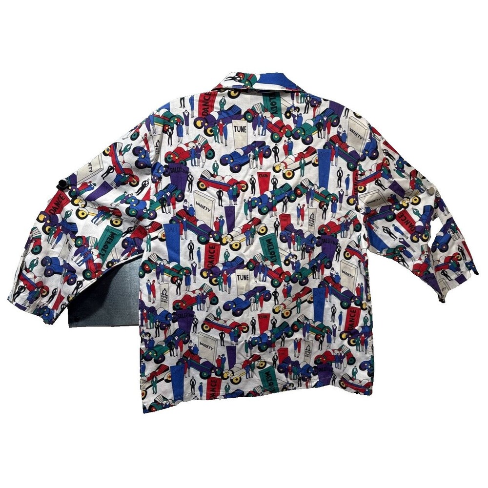 Vintage Cheryl Tiegs Sears Button Up Shirt Women sz 8 Stylized Print 1/2 Sleeve - Picture 7 of 16